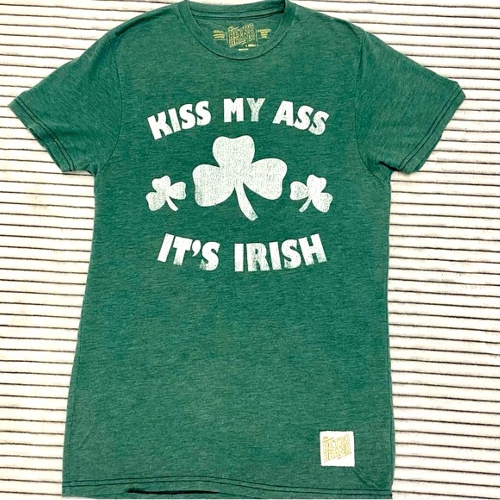 The Original Retro Brand "KISS MY ASS IT'S IRISH" Vintage Graphic Tee - S